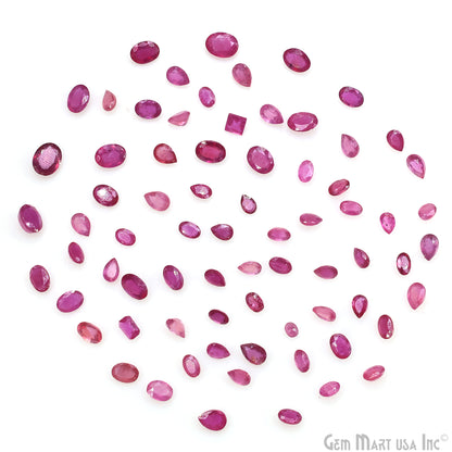 Ruby Wholesale Gemstones, 100% Natural Precious Gems, Pink Faceted Loose Gems, 6-9mm, Mix, 10 Carats
