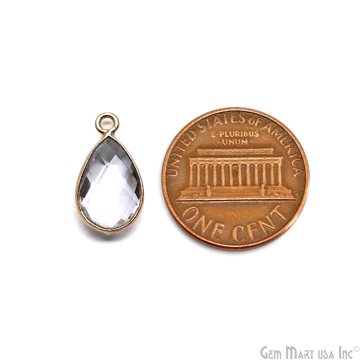 Pear Single Bail Gold Bezel 8x12mm Gemstone Connector