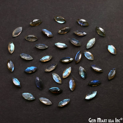Labradorite Wholesale Gemstones, 100% Natural Semi-Precious Gems, Blue Flash Faceted Loose Gems, 6x12mm, Marquise, 4PC Lot