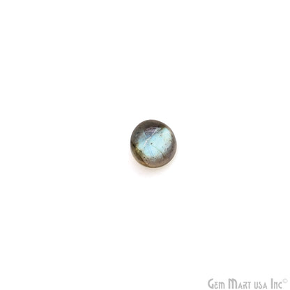 Labradorite Wholesale Gemstones, 100% Natural Semi-Precious Gems, Blue Flash Cabochon Loose Gems, 7mm, Round, 5PC Lot