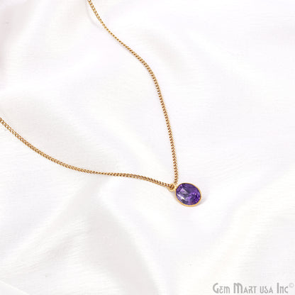 Oval 8x10mm Brilliant Cut Gold Plated Bezel Single Bail Connector