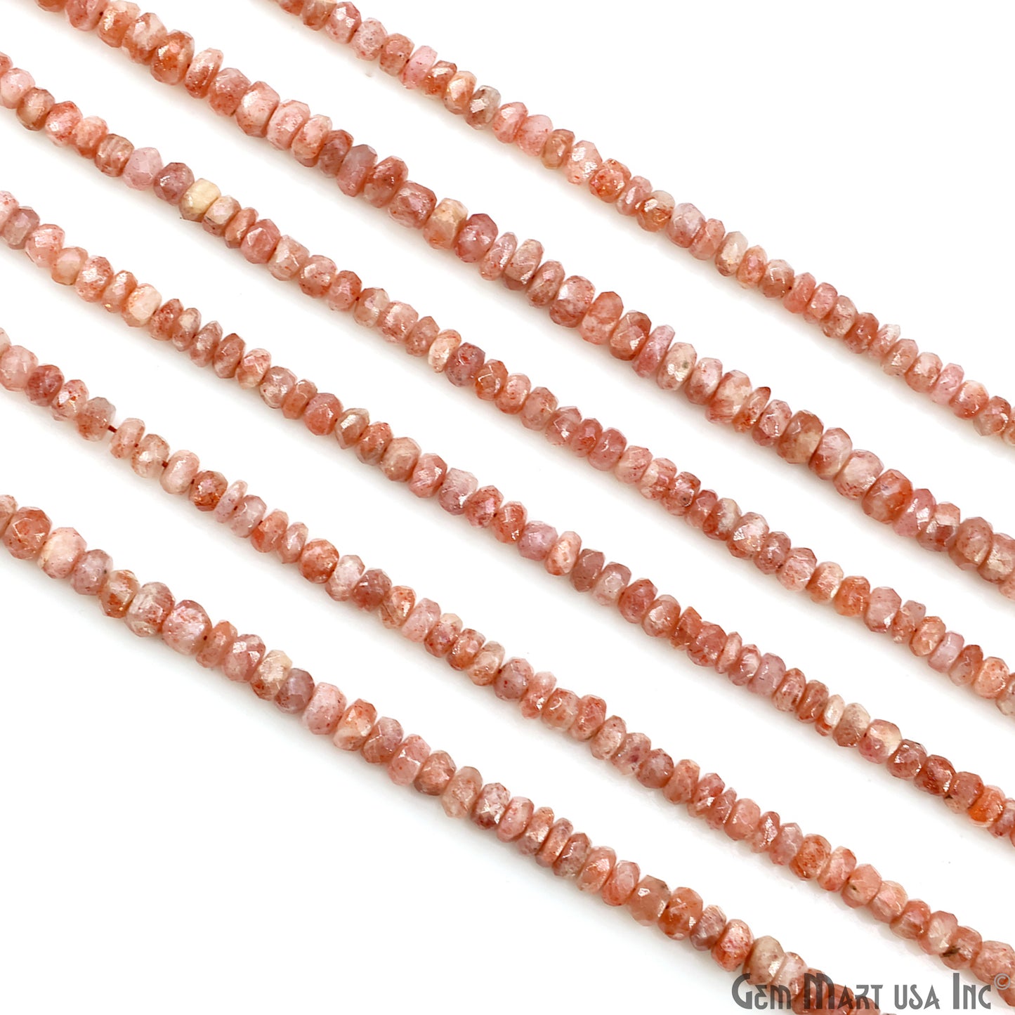 Strawberry Quartz Faceted Round Drilled Beads 4-6mm Waist Beads, Rondelle Bead Strand 13 Inch