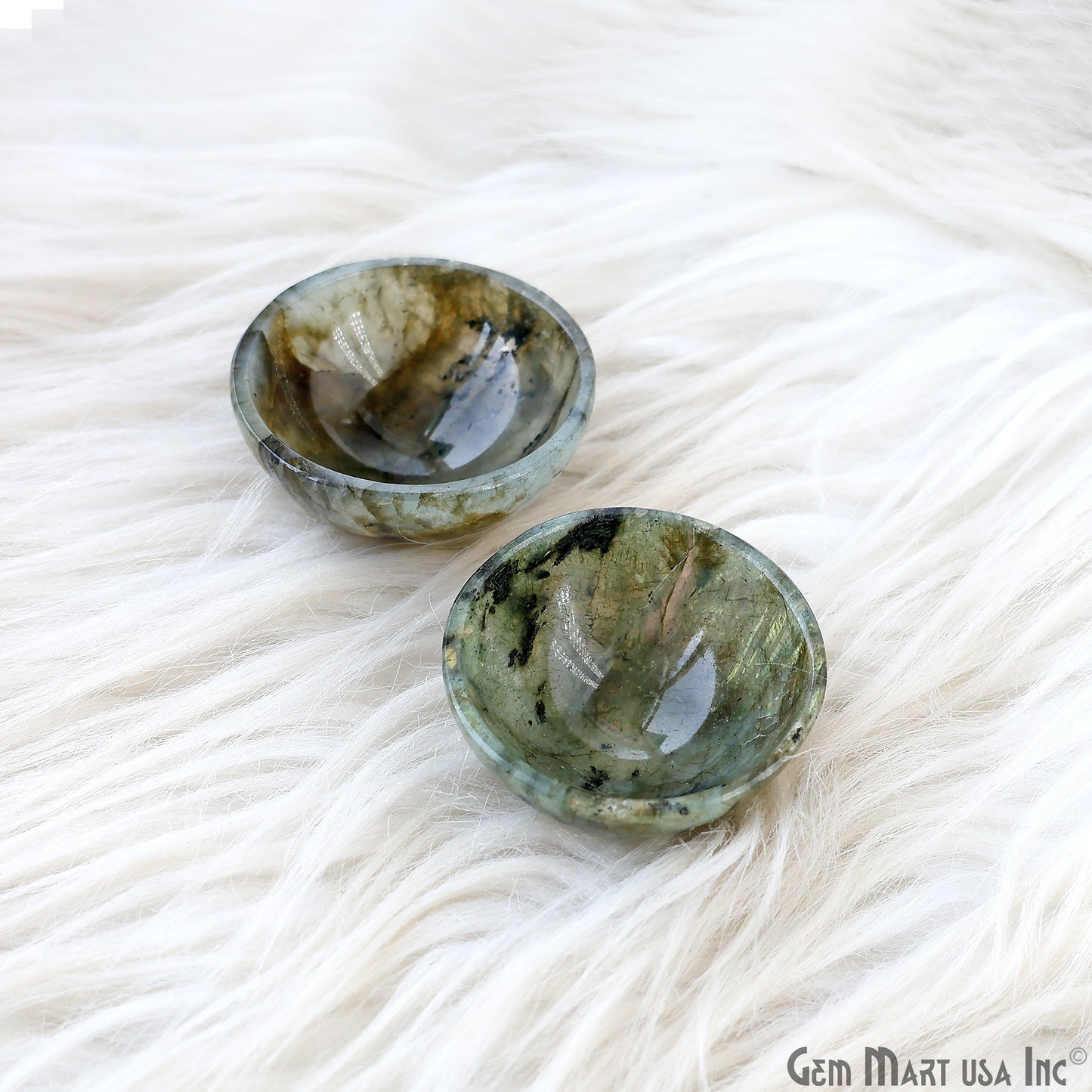 Natural Labradorite Mini Carved Gemstone Bowl Cup 2 inch