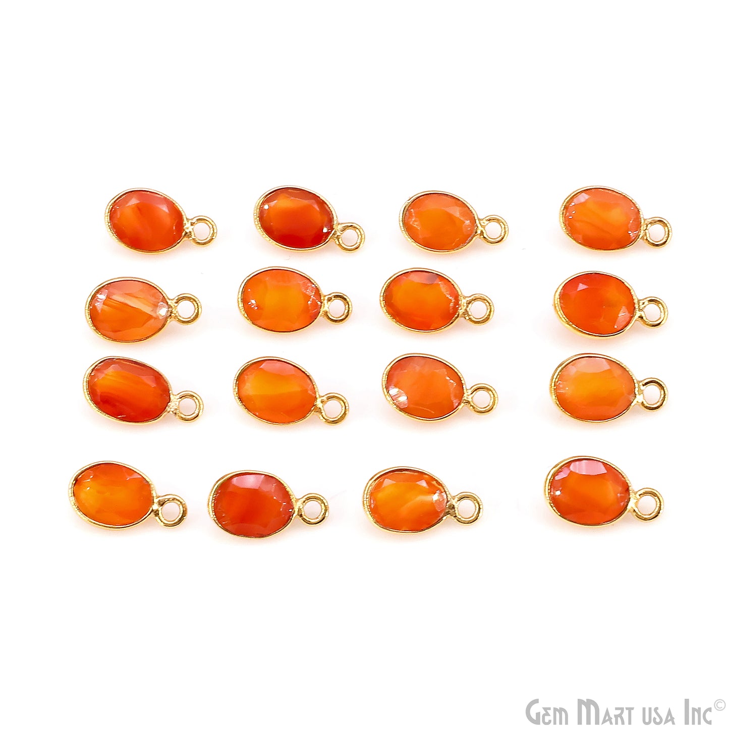 Oval 6x8mm Brilliant Cut Gold Plated Bezel Single Bail Connector