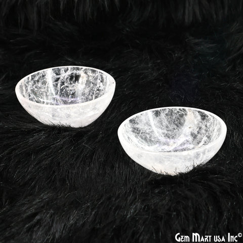 Natural Crystal Mini Carved Gemstone Bowl Cup 2 inch