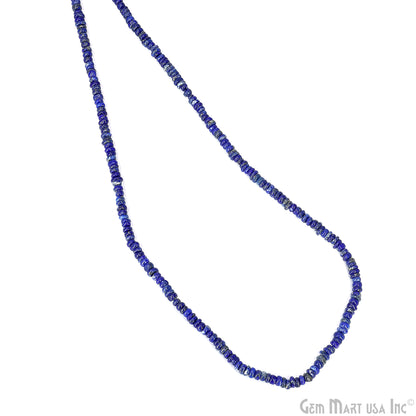 Lapis Rondelle Beads, 17 Inch Gemstone Strands, Drilled Strung Nugget Beads, Faceted Round, 3mm