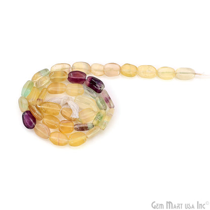 Fluorite Tumble Beads Free Form Drilled Beads 9-13X6-7mm Waist Beads, Rondelle Bead Strand 13 Inch