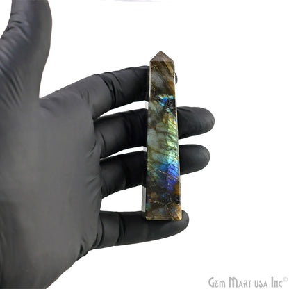 Labradorite Gemstone Rectangle Tower Shape 4Inch Crystal Tower Obelisk Healing Meditation Gemstones