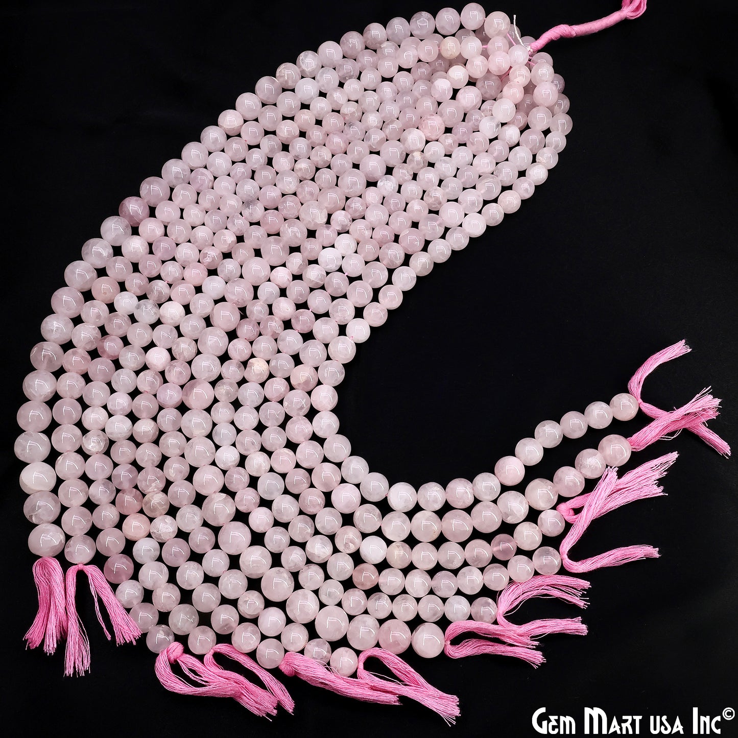 Rose Quartz Smooth Round Drilled Beads 9-10mm Waist Beads, Rondelle Bead Strand 13 Inch