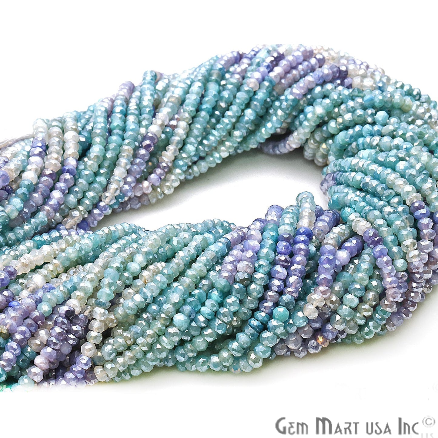 Rondelle Beads, 12-13 Inch Bead Strands, Natural Strung Gemstone, 2-2.5mm, Faceted, GemMartUSA (70000)