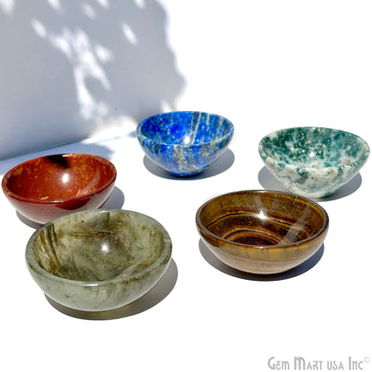 Natural Gemstone Mini Carved Gemstone Bowl Cup 2 inch