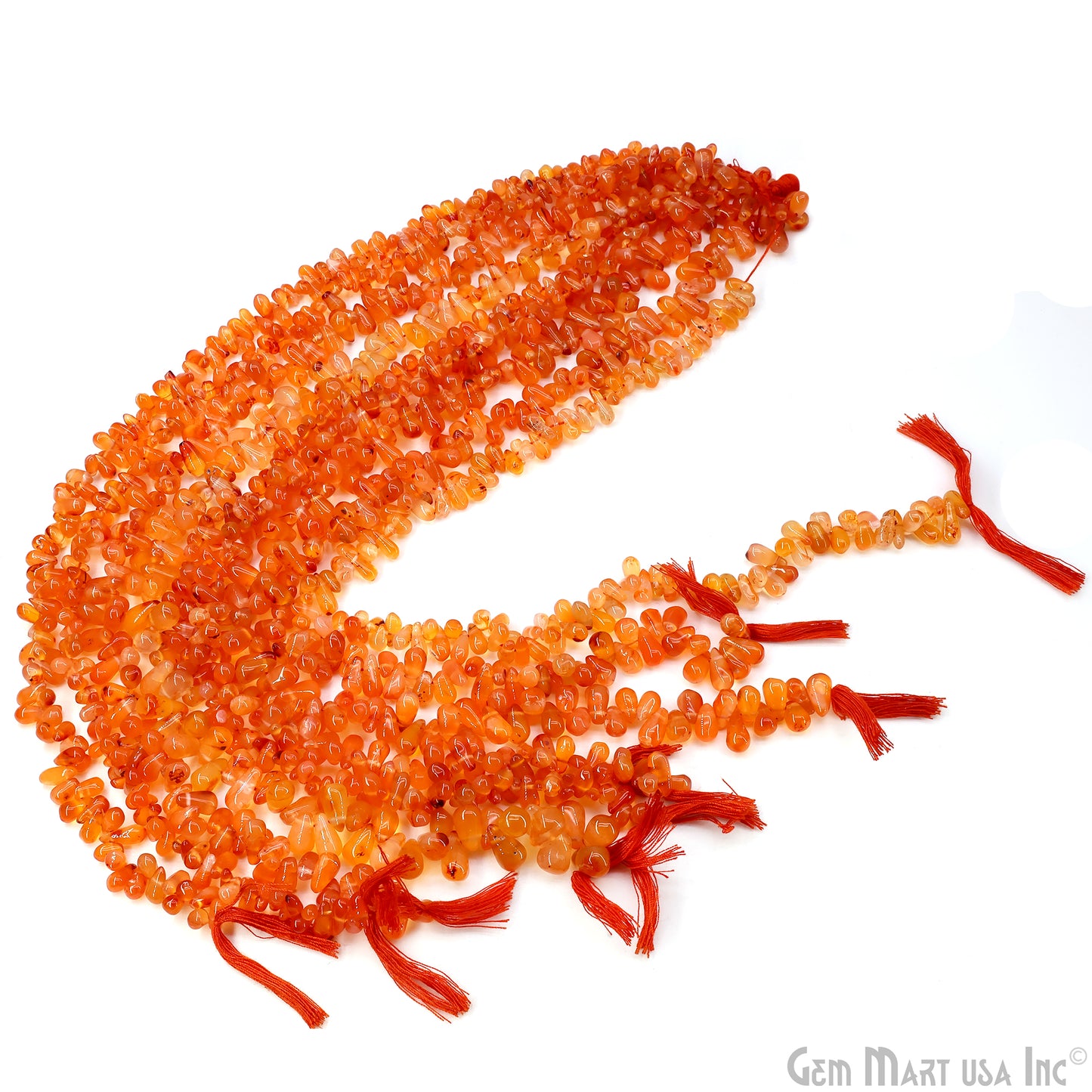Carnelian Smooth Free Form Drilled Beads 3-4X5-7mm Waist Beads, Rondelle Bead Strand 13 Inch