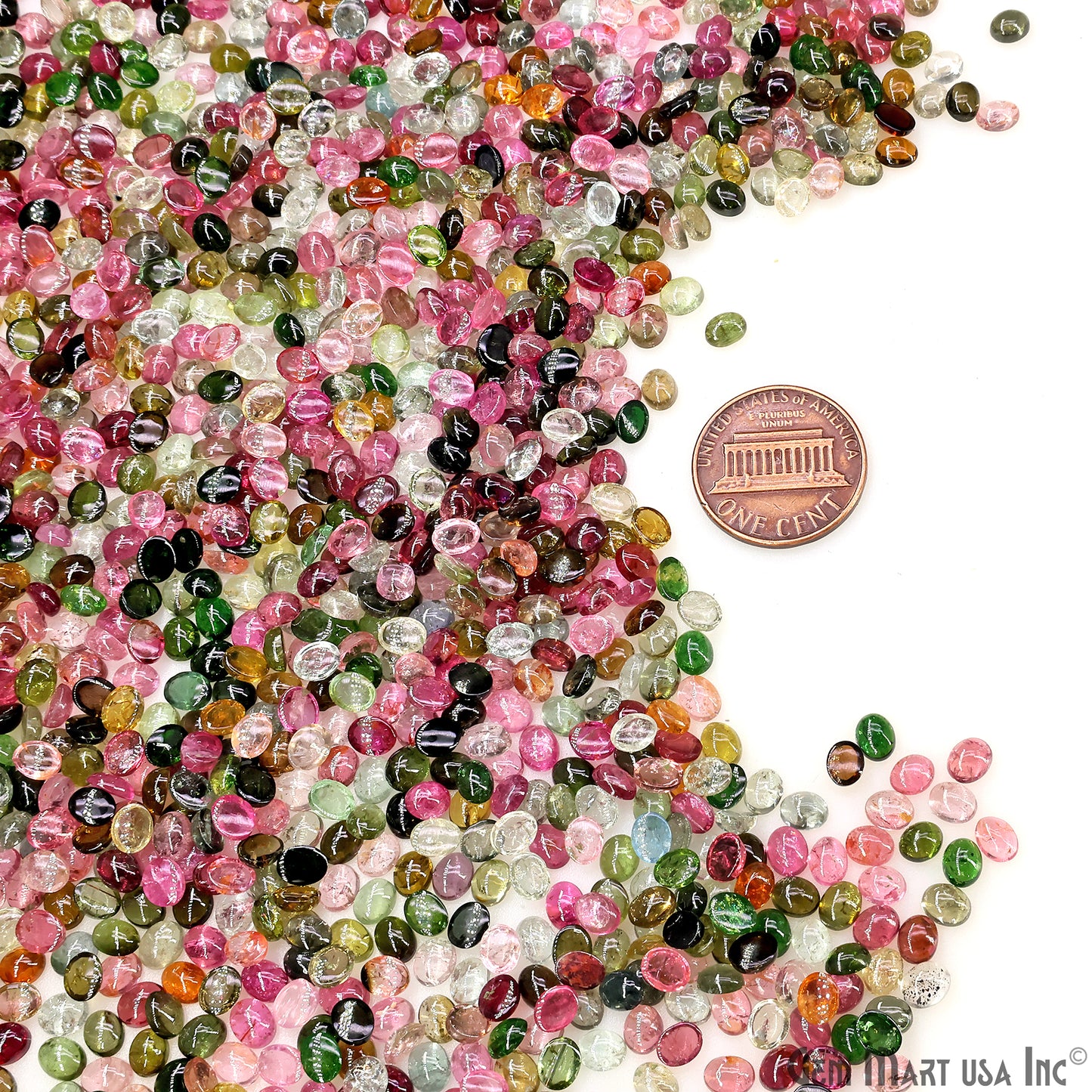 Multi Tourmaline Wholesale Gemstones, 100% Natural Semi-Precious Gems, Multi Color Cabochons Loose Gems, 4x5mm, Oval, 5 Carats