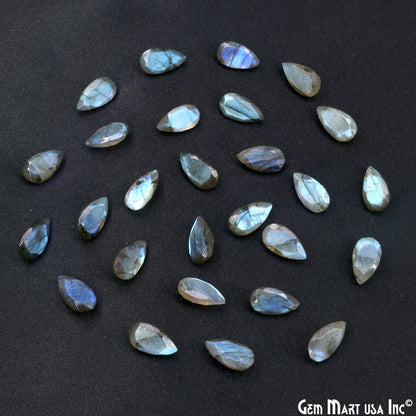 Labradorite Wholesale Gemstones, 100% Natural Semi-Precious Gems, Blue Flash Faceted Loose Gems, 7x13mm, Pears, 4PC Lot
