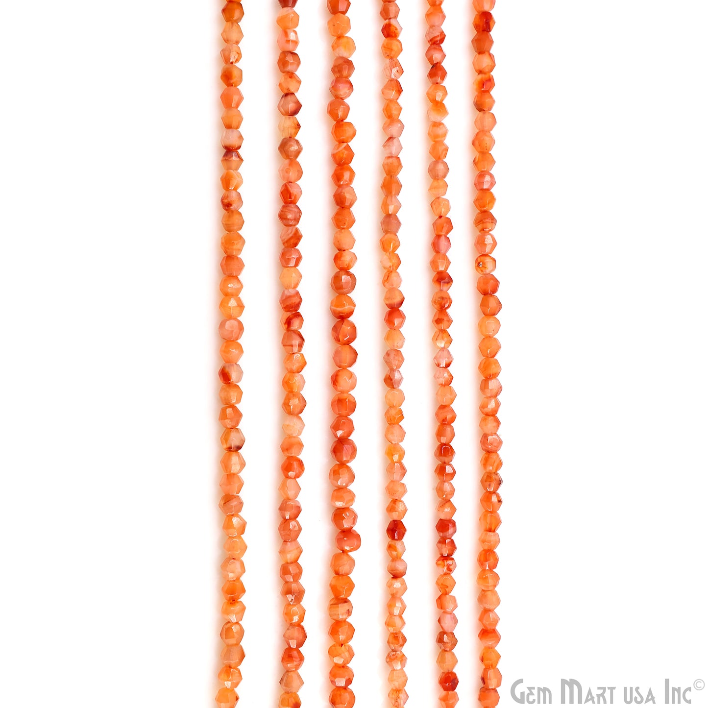 Shaded Carnelian Faceted Round Drilled Beads 5-7mm Waist Beads, Rondelle Bead Strand 13 Inch