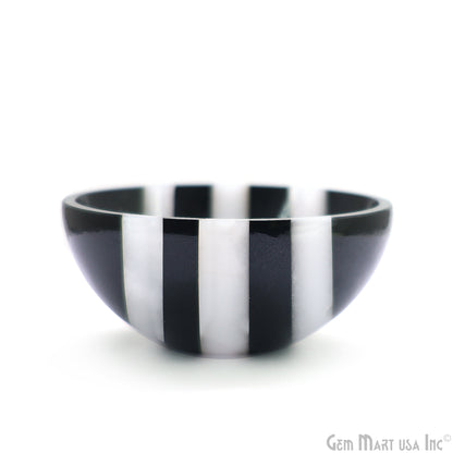 Black Obsidian Mini Carved Gemstone Bowl Cup 2 inch
