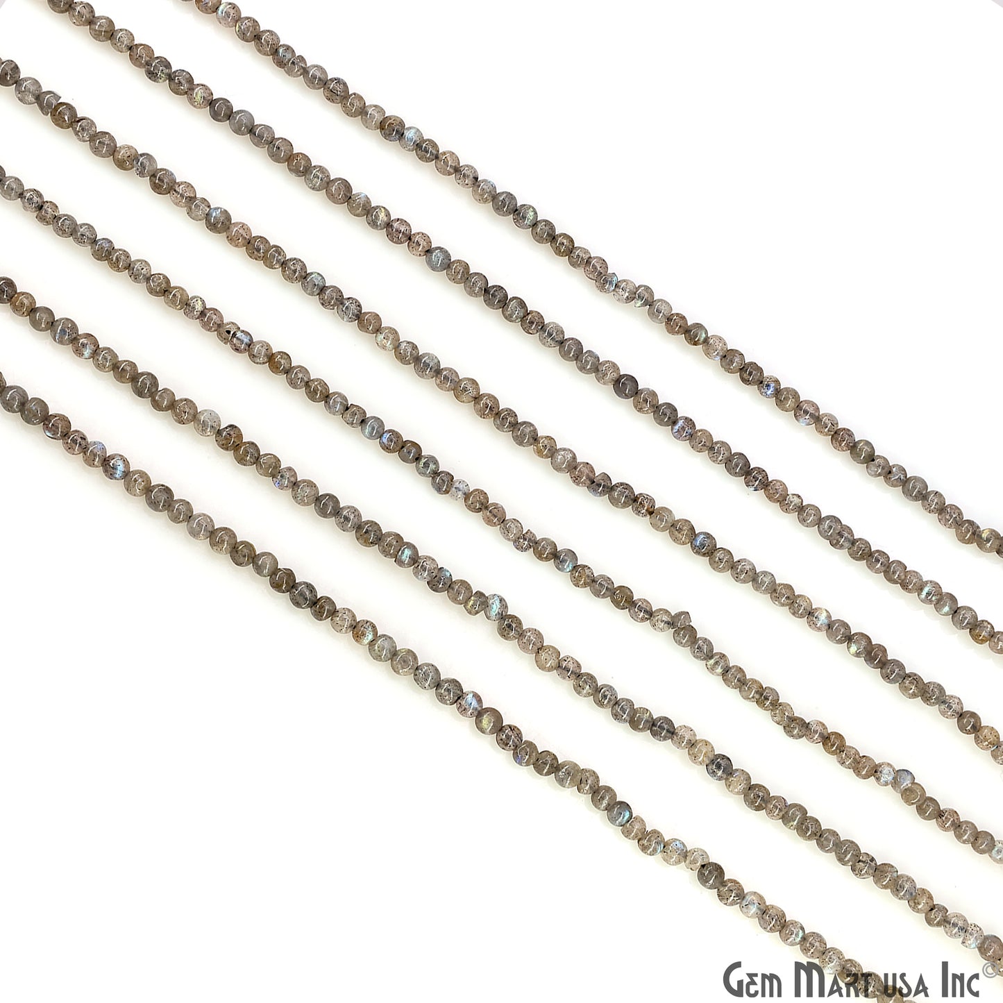 Labradorite Smooth Round Drilled Beads 3-4mm Waist Beads, Rondelle Bead Strand 14 Inch