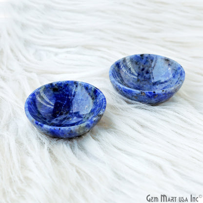 Natural Lapis Mini Carved Gemstone Bowl Cup 2 inch