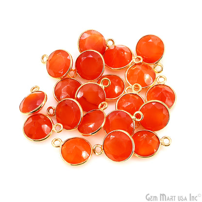 Round 9mm Brilliant Cut Gold Plated Bezel Single Bail Gemstone Connector