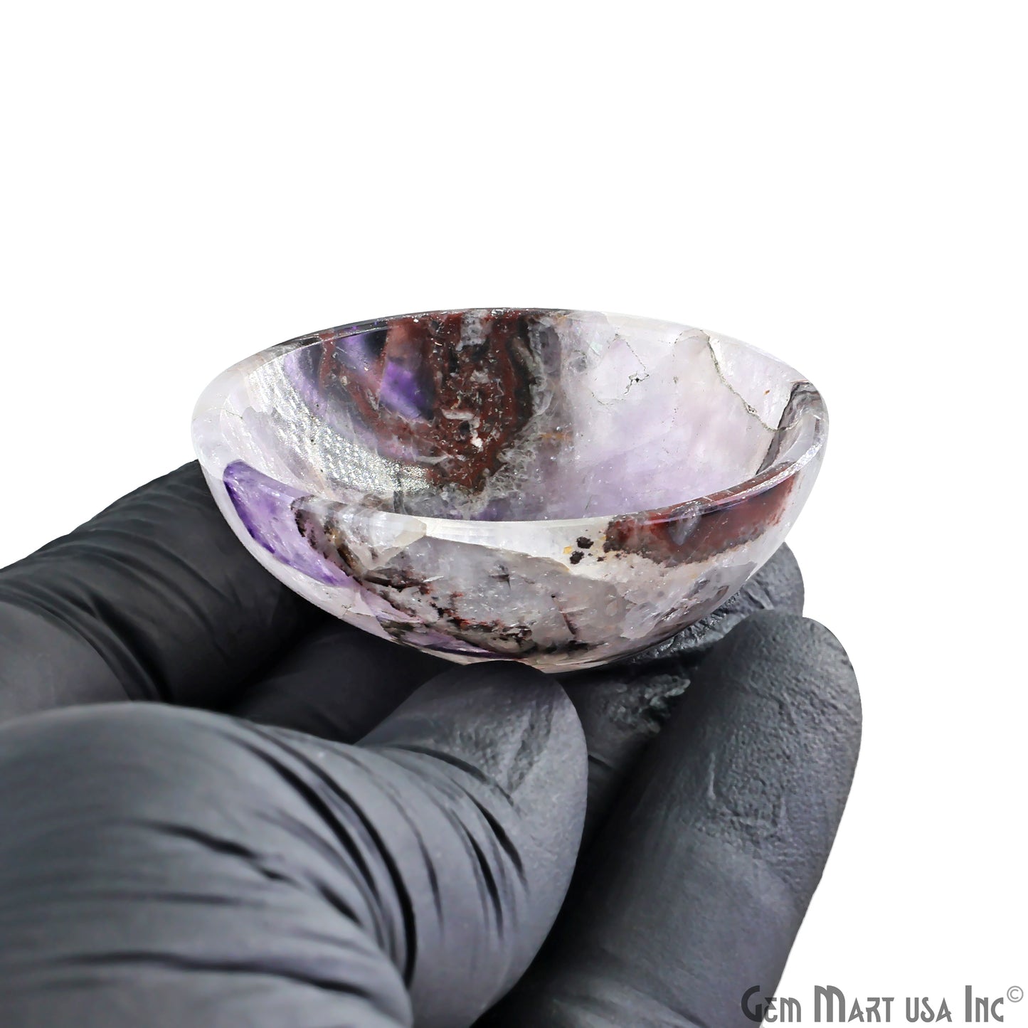 Natural Amethyst Mini Carved Gemstone Bowl Cup 2 inch