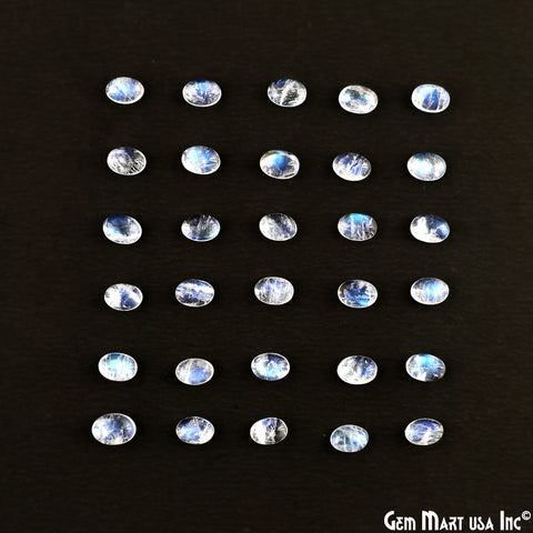 Rainbow Moonstone Oval Cabochon, 7x5mm, 5 Carats, 100% Natural Cabochon Loose Gems, Wholesale Gemstones