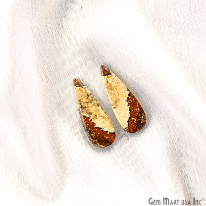 Picture Jasper Free Form Shape 30x11mm Loose Gemstone For Earring Pair