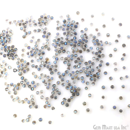 Labradorite Wholesale Gemstones, 100% Natural Semi-Precious Gems, Blue Flash Cabochon Loose Gems, 3mm, Round, 10PC Lot