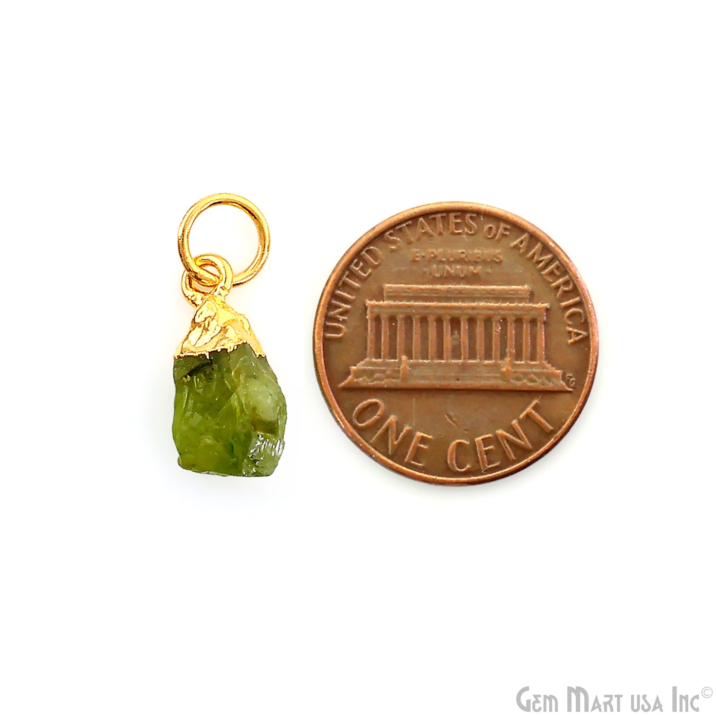 Rough Gemstone Gold Electroplated Single Bail Charm Connector