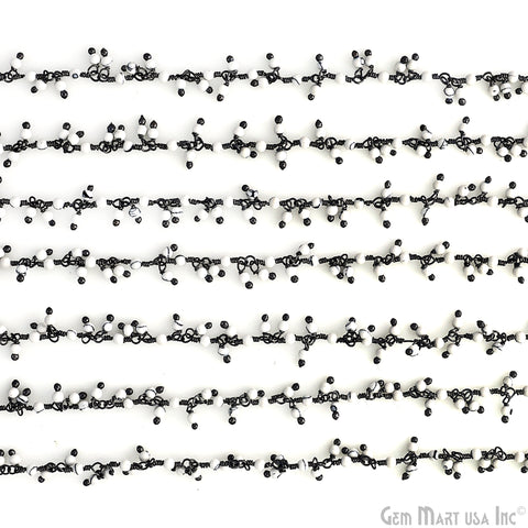 Howlite Cabochon Beads 2-2.5mm Oxidized Gemstone Rosary Chain