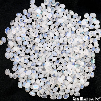 Rainbow Moonstone Wholesale Gemstones, 100% Natural Semi-Precious Gems, Rainbow Cabochons Loose Gems, 7x5mm, Oval, 10PC