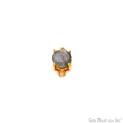 Labradorite Prong Setting Gold Plated Flashy Gemstone Connector