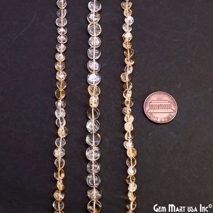 Golden Rutile Tumble Beads Free Form Drilled Beads 8X5mm Waist Beads, Rondelle Bead Strand 13 Inch