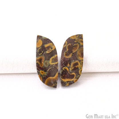 Fruit Jasper Free Form Shape 28x15mm Loose Gemstone For Earring Pair