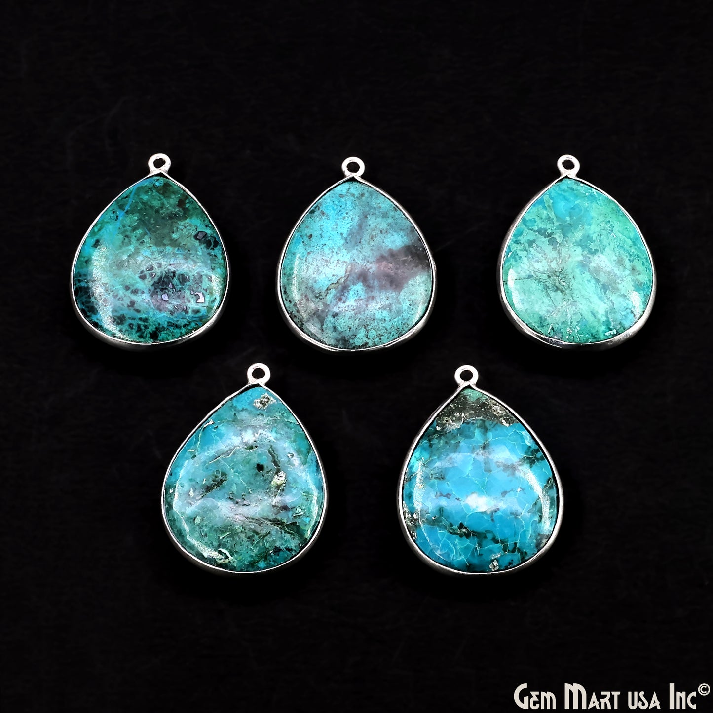 Pears 25x20mm Single Bail Silver Plated Gemstone Bezel Connector