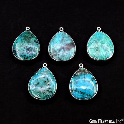 Pears 25x20mm Single Bail Silver Plated Gemstone Bezel Connector