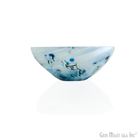 Natural Blue Onyx Mini Carved Gemstone Bowl Cup 2 inch