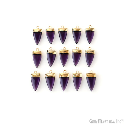 Gemstone Triangle 24x10mm Gold Electroplated Single Bail Connector