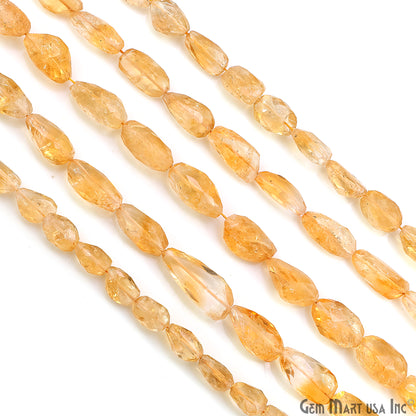 Citrine Tumble Beads Free Form Drilled Beads 8-11X15-25mm Waist Beads, Rondelle Bead Strand 13 Inch