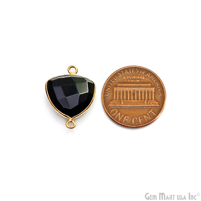 Trillion 14mm Double Bail Gold Bezel Gemstone Connector