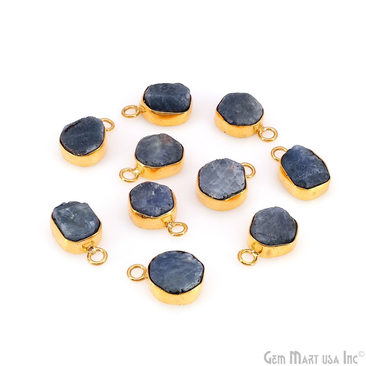 Rough Gemstone 15x10mm Gold Plated Single Bail Connector