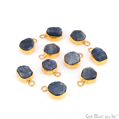 Rough Gemstone 15x10mm Gold Plated Single Bail Connector