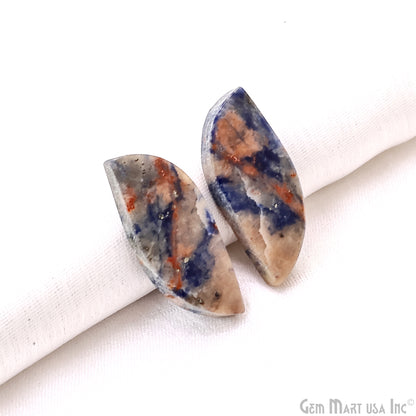 Sodalite Free Form 29x12mm Loose Gemstone For Earring Pair