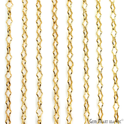 Clover Shape Finding Chain 6x4mm Gold Plated Station Rosary Chain