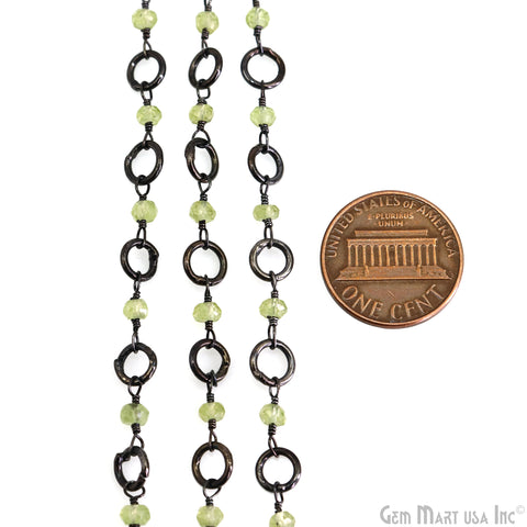 Peridot Beads 3-3.5mm Oxidized 6mm Round Finding Rosary Chain