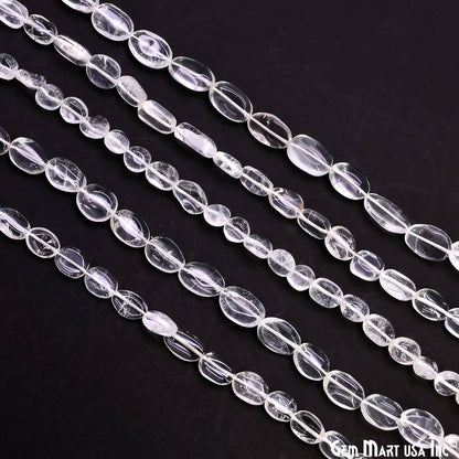 Crystal Tumble Beads Free Form Drilled Beads 9-13X6-7mm Waist Beads, Rondelle Bead Strand 13 Inch