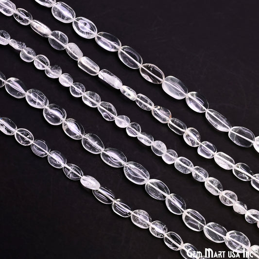 Crystal Tumble Beads Free Form Drilled Beads 9-13X6-7mm Waist Beads, Rondelle Bead Strand 13 Inch