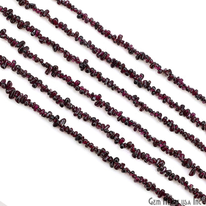 Garnet Smooth Free Form Drilled Beads 3-4X5-7mm Waist Beads, Rondelle Bead Strand 13 Inch
