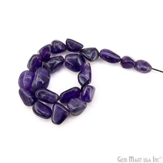 Amethyst Tumble Beads Free Form Drilled Beads 7-10X13-18mm Waist Beads, Rondelle Bead Strand 14 Inch