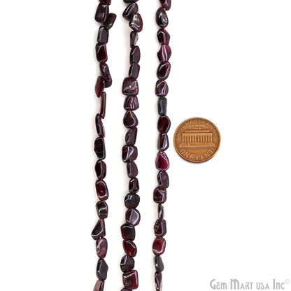 Garnet Tumble Beads Free Form Drilled Beads 7-10X13-18mm Waist Beads, Rondelle Bead Strand 14 Inch