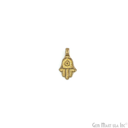 Antique Brass Hamsa Hand Turkish Jewelry Charms, Gold Boho Tribal Findings, Hand of Fatima, unique gift for her, Ethnic Amulets